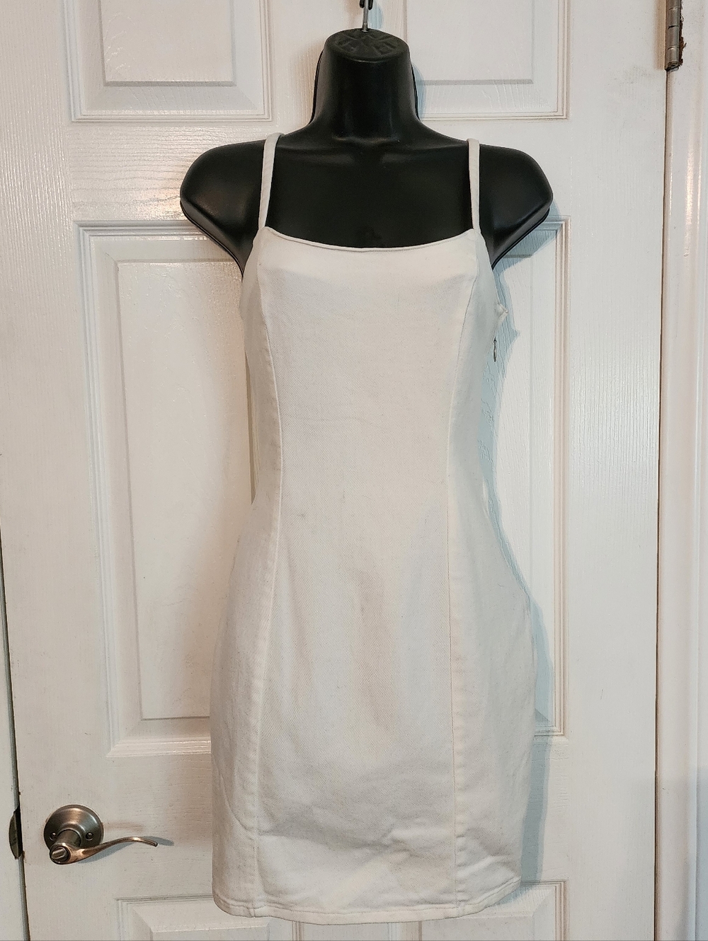 Divided White Denim Spaghetti Strap Mini Dress S